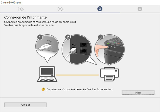 figure : Écran Connexion de l'imprimante